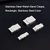 8 Sets 4 Style 304 Stainless Steel Watch Band Clasps STAS-UN0031-24-4