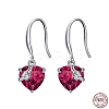 Cubic Zirconia Heart Dangle Earrings EJEW-P231-46P-07-1
