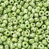 6/0 Opaque Colors Lustered Round Glass Seed Beads X-SEED-A012-4mm-124-2