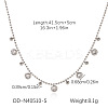 304 Stainless Steel Pave Clear Cubic Zirconia Pendant Necklaces WG6D3B0-02-1