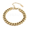 304 Stainless Steel Cuban Link Chain Bracelets for Women Men BJEW-R008-01G-4