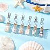 Natural Lapis Lazuli/Amethyst/Carnelian/Citrine/Rose Quartz/Amazonite Chip & Shell Beads inside Glass Wishing Bottle Pendant Decorations HJEW-JM03221-1