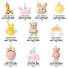 10Pcs 10 Styles Opaque Resin Pendants RESI-FS0001-31-5