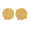 Brass Stud Earring Findings with Round Tray KK-G502-19B-G-1