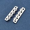 Brass Micro Pave Clear Cubic Zirconia Spacer Bars KK-Z139-11S-03-2