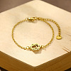 304 Stainless Steel Lotus Flower Link Bracelets WGA8E5A-02-1