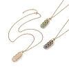 Natural Mixed Gemstone Bullet Pendant Necklaces NJEW-JN04529-02-1