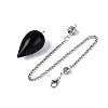 Natural Obsidian Dowsing Pendulum Pendants AJEW-N005-02I-2