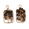 Natural Tiger Eye Pendants G-T131-93B-07-2