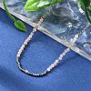 Faceted Round Natural Sunstone Beaded Necklaces NJEW-A045-05P-1