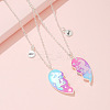 2Pcs Alloy Colorful Enamel Magnetic Unicorn Heart Pendant Friendship Necklaces for Women FS-WGC6FE6-01-2