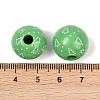 Christmas Printed Schima Wood European Beads WOOD-I015-01H-3
