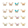 32Pcs 8 Style Alloy Enamel Rhinestones Pendants ENAM-TA0001-26LG-2