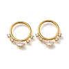 304 Stainless Steel Clear Cubic Zirconia Horse Eye Hoop Nose Rings AJEW-D306-11G-1