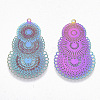 Ion Plating(IP) 304 Stainless Steel Filigree Pendants LS-X-STAS-R102-10-2