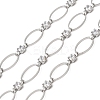 Handmade Brass Pave Clear Cubic Zirconia Oval Link Chains CHC-G027-02P-1