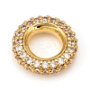 Brass Micro Pave Cubic Zirconia Rondelle European Beads KK-D160-59G-1