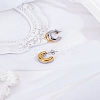 1 Pair Stainless Steel Two-layer C-Shaped Stud Earrings for Women EJEW-LP0012-01GP-3