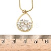 304 Stainless Steel Micro Pave Clear Cubic Zirconia Pendant Necklaces for Women LS-NJEW-Z103-01G-05-5