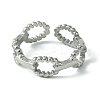 Non-Tarnish 304 Stainless Steel Open Cuff Ring RJEW-L110-038P-2