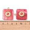 304 Stainless Steel Resin Pendants STAS-F352-07B-04-3