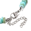 Dyed Natural Freshwater Shell Nuggets Beaded Anklets AJEW-AN00746-02-5