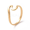 Ion Plating(IP) 201 Stainless Steel Wave Finger Ring for Women LS-RJEW-J051-04G-1