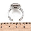 Hollow Heart 304 Stainless Steel Cuff Ring Components SA-CBA82C8-02D-P-3