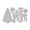 Christmas Tree Elk Carbon Steel Cutting Dies Stencils DIY-M003-10-1