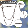 5Pcs 5 Colors Alloy Hanging Chain Brooches FIND-GF0006-85-6