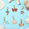 6Pcs Ocean Theme Alloy Enamel Pendant Decoration HJEW-YW00102-2