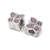 Butterfly Brass Micro Pave Cubic Zirconia European Beads KK-C086-16P-01-2