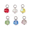 304 Stainless Steel Open Jump Rings ande Glass Beads Pendants PALLOY-JF03599-02-1