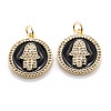 Real 18K Gold Plated Brass Micro Pave Clear Cubic Zirconia Pendants ZIRC-M114-50G-07-1