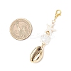 Electroplated Shell & ABS Imitation Pearl Pendant Decorations HJEW-JM03282-3