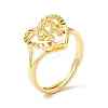 Real 18K Gold Plated Brass Alphabet Adjustable Rings RJEW-M139-18R-1