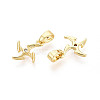 Brass Micro Pave Clear Cubic Zirconia Charms KK-N259-18G-2