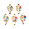 Golden Plated Alloy Enamel Pendants ENAM-T009-99-RS-3
