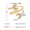 304 Stainless Steel Micro Pave Clear Cubic Zirconia Cuff Open Rings for Women WG6D6AE-04-1