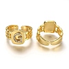 Brass Micro Pave Clear Cubic Zirconia Cuff Rings RJEW-H541-01G-G-1