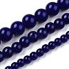 Opaque Solid Color Glass Beads Strands GLAA-T032-P8mm-03-4
