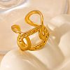 201 Stainless Steel Oval Link Chain Cuff Rings FS-WG16057-33-1