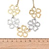 304 Stainless Steel Two Tone Flower Bib Necklaces for Women NJEW-F361-01GP-3