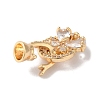 Brass Micro Pave Cubic Zirconia Fold Over Clasps KK-B098-06G-01-2