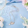 1Pc 302 Stainless Steel Heart Puzzle Pendant Cable Chain Lariat Y Necklaces for Women NJEW-TADJ0001-01KCG-5