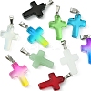10Pcs 10 Colors Glass Pendant GLAA-FS0001-83-3
