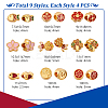 36Pcs 9 Styles Alloy Enamel European Beads ENAM-GA0001-15-2
