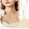 1Pc 1MM Brass Round Snake Chain Slider Lariat Necklaces NJEW-LP0009-12P-1