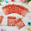 50Pcs Heart Printed Organza Bags OP-TADJ0001-01F-4