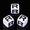 Acrylic Horizontal Hole Letter Beads PL37C9129-R-1